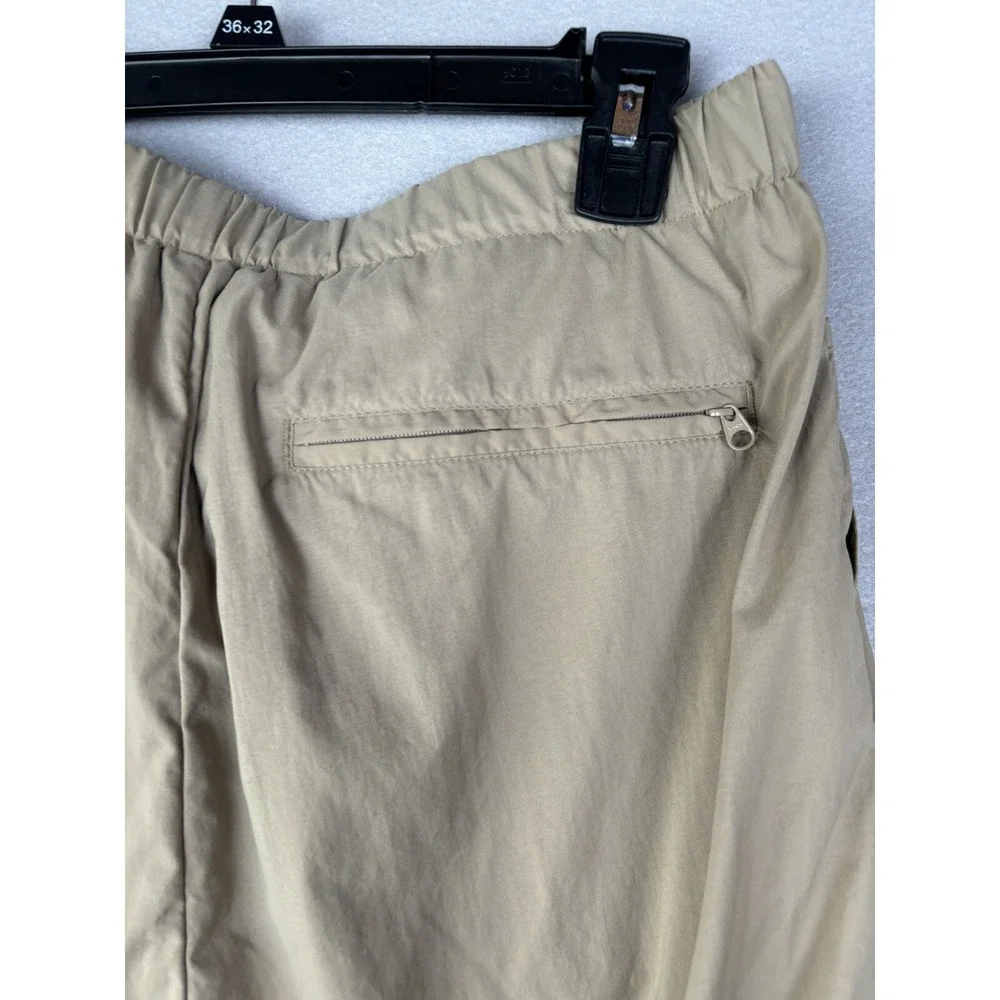 LL Bean Men's Pants Medium Reg Beige Tan Nylon Belted Cargo Hiking 3063
